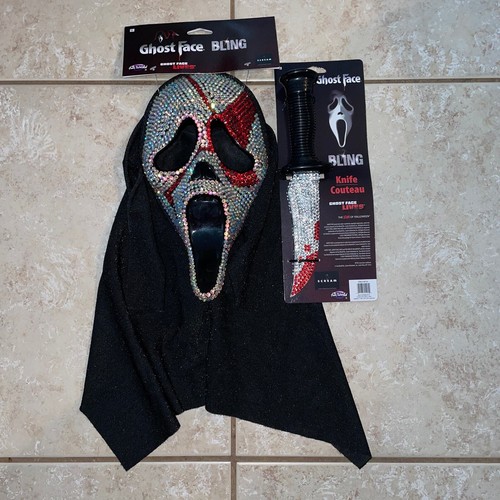 SCREAM BLOODY BLING GHOST FACE MASK & KNIFE HALLOWEEN COSTUME NEW eBay
