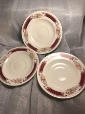 HOMER LAUGHLIN (3) BRITTANY MAJESTIC Round Saucers  Antique Estate HTF Collect