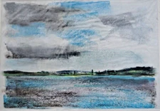 Franz Ehmke *1928-2018 Pastel Thunderclouds over the Schwielowsee