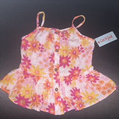 トップス kitty24ssMUSEdeDeuxiemeClasse *Mme New Cat & Jack Youth Pink Lemonade Floral Daisy Ruffle Shirt