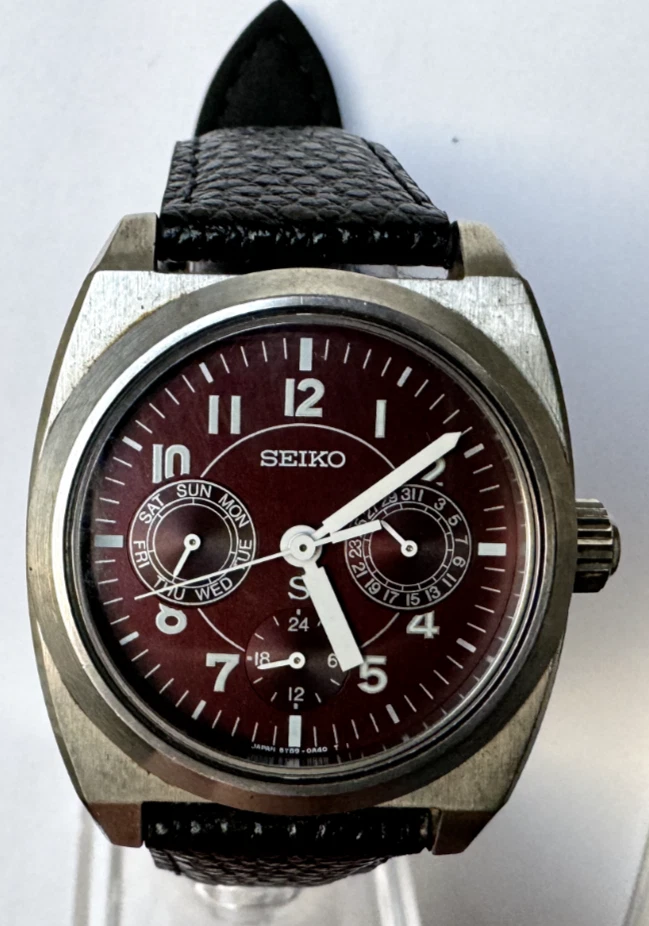 SEIKO 5Y89 0A50 QUARTZ genuine new belt unusual color Wrist Watch free shipping