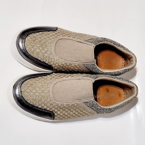 BM Bernie Mev Woven Gold Pewter Slip On Comfort Sneaker Loafers Wms 40EU 9US - Picture 13 of 21