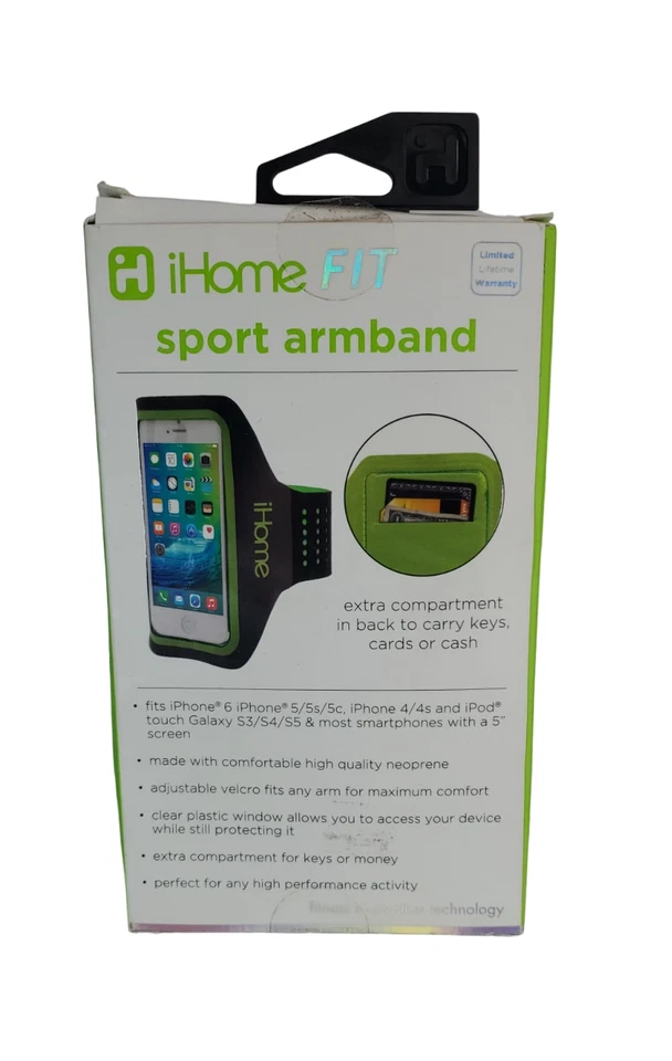 iHome Adjustable Armband for iPhone and Android Smartphones - Neon Green - Image 2 of 4