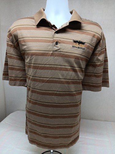 CAMISA POLO DE GOLF ASHWORTH PARA HOMBRE XL MARRÓN A RAYAS MANGA CORTA RAVEN S MOUNTAIN - Imagen 4 de 15
