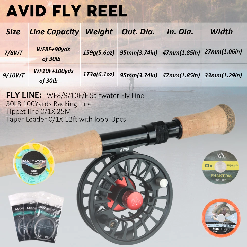 Maxcatch Saltwater Fly Fishing Rod and Reel Combo 9FT 8-10WT Complete Outfit - Image 3 of 4