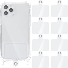 8Pack Universal Phone Tether Tab Phone Lanyard Replacement Patches w/ Metal Ring