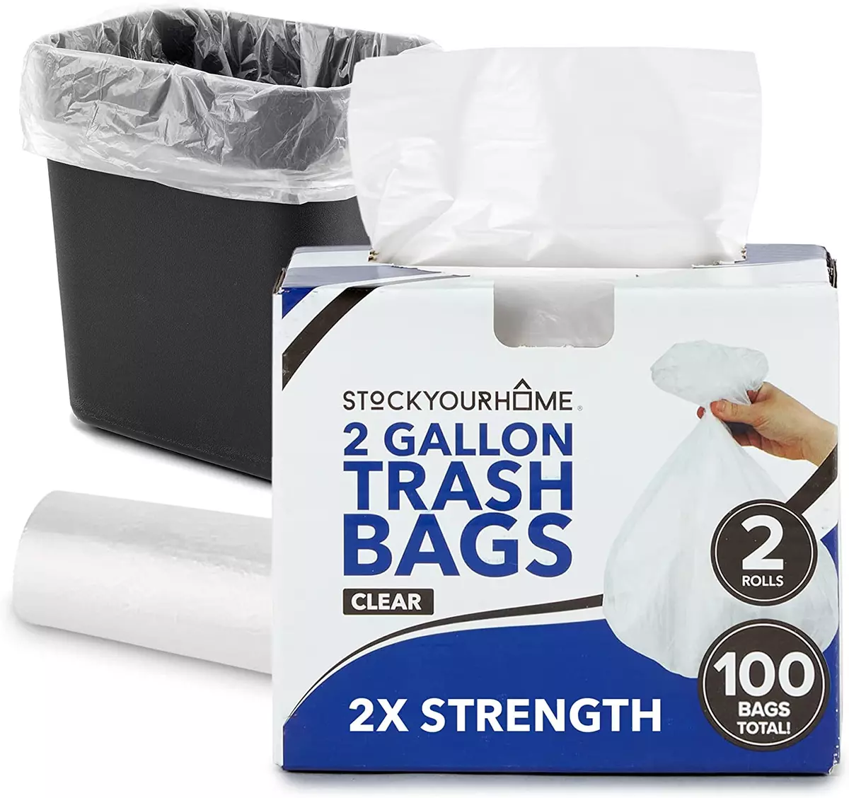 Clear Trash Bag UnScented Small Garbage Bags for Bathroom Can Liner Durable