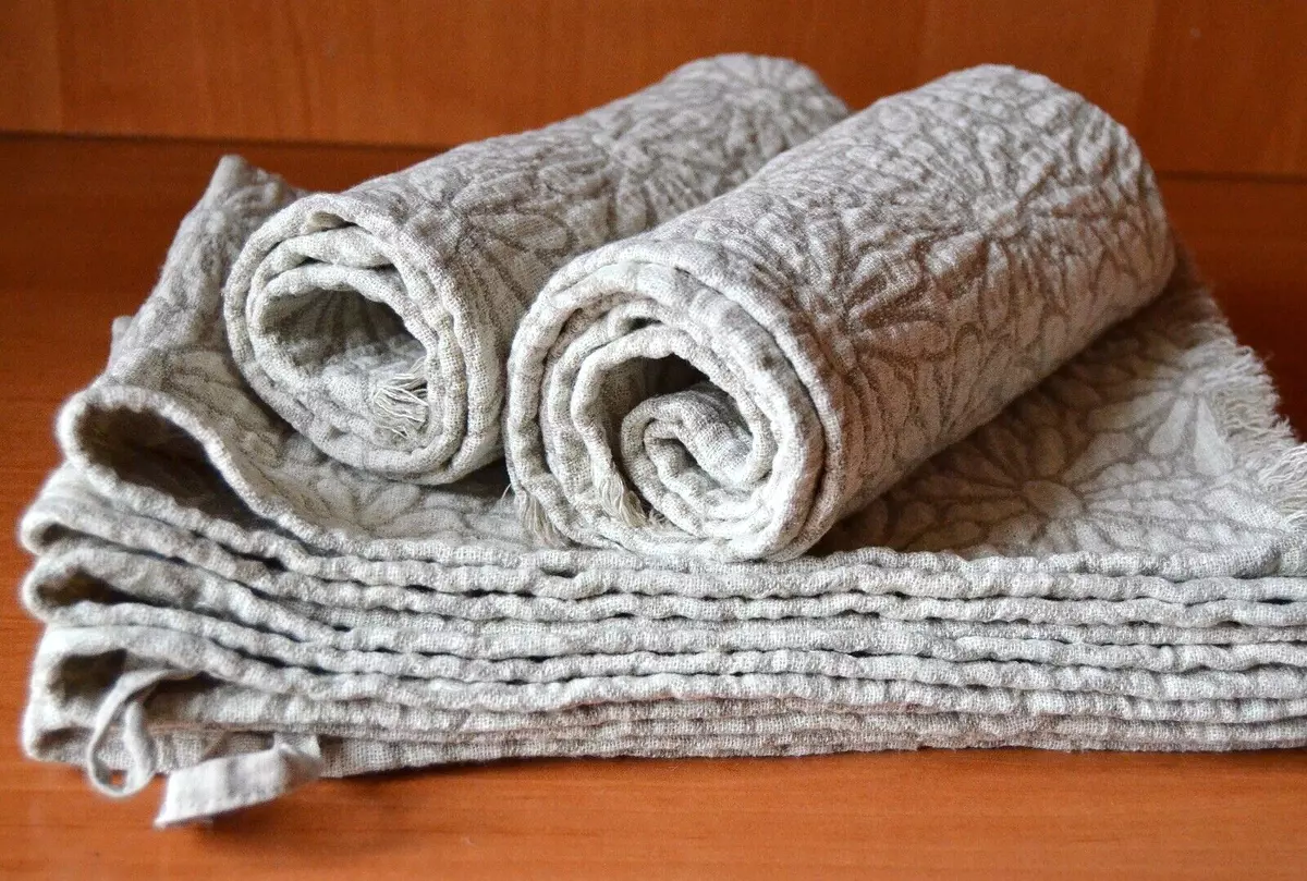 White Linen Towels, Face Towels, Bath Towels