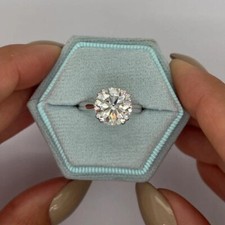 White Gold Round Wedding Ring 3 Ct IGI GIA Lab Grown Diamond Solid 14k Sizable