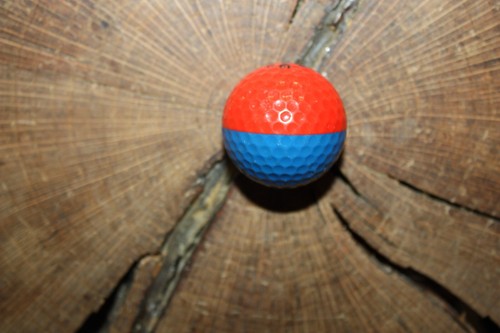 Vintage blau und rot Ping Eye 2 Werbe-Golfball