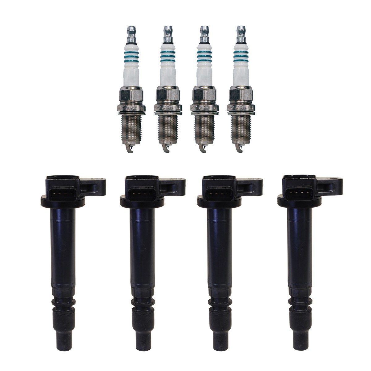 トヨタ 純正イグニッションコイル デンソープラグセット 4本 Denso 4 Ignition Coil & 4 Iridium Power Spark Plug .044 Kit For