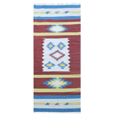 Hand Woven Flat Weave Kilim Wool Area Rug Contemporary Multicolor Homes BBD00124