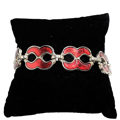 Vintage Jewelry Bracelet From The 60s In Metal And Enamel Made In 