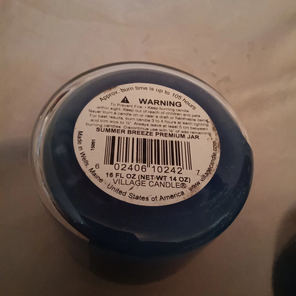 Village Candle "SUMMER BREEZE"  16 oz. Double Wick ~ NEW - Image 4 of 4