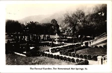 Formal Garden The Homestead Hot Springs VA RPPC Real Photo Postcard 1940s