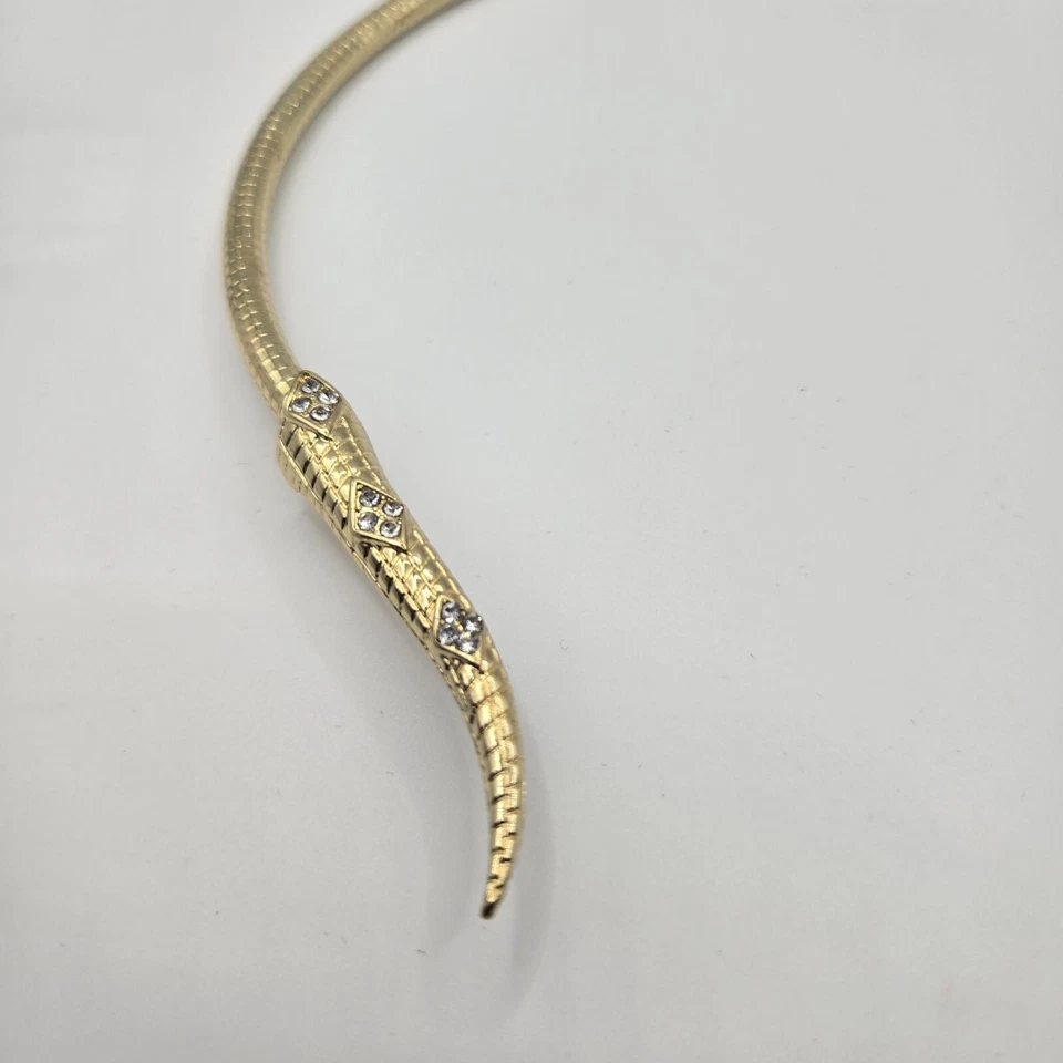 Thalia Sodi Necklace Choker Gold Tone snake Serpent Crystals - Image 3 of 4
