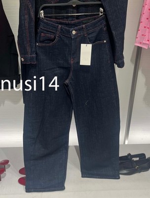 ZARA NEW WOMAN HEART Z1975 BARREL HIGH WAIST JEANS PANT BLUE 6147
