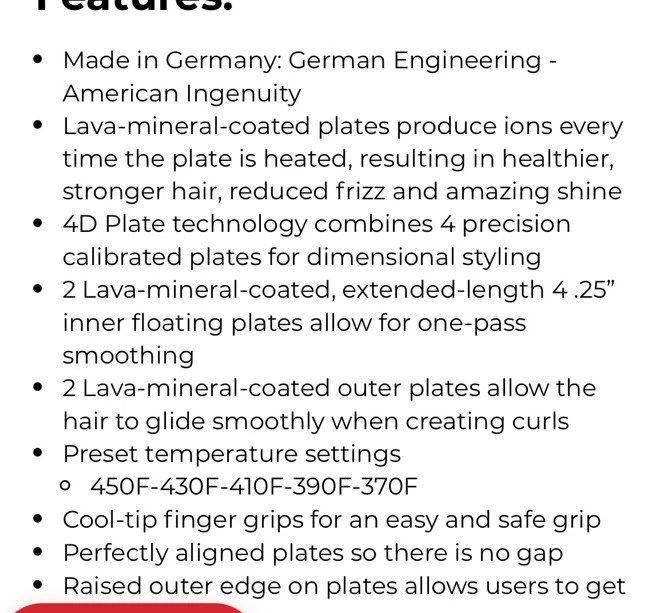 Plancha de peluquería de cerámica volcánica CHI LAVA 4D 1,25 pulgadas. NUEVO SIN CAJA. Foto 4 de 4