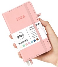 Pocket Planner 2026 Weekly Monthly Planners with Month Tabs for Purse 3.5" x 6"