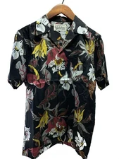 WACKO MARIA Short Sleeve Shirt M Black All Over Pattern