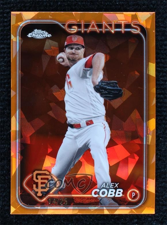 2024 Topps Chrome Sapphire Orange 14/25 Alex Cobb #497 9su