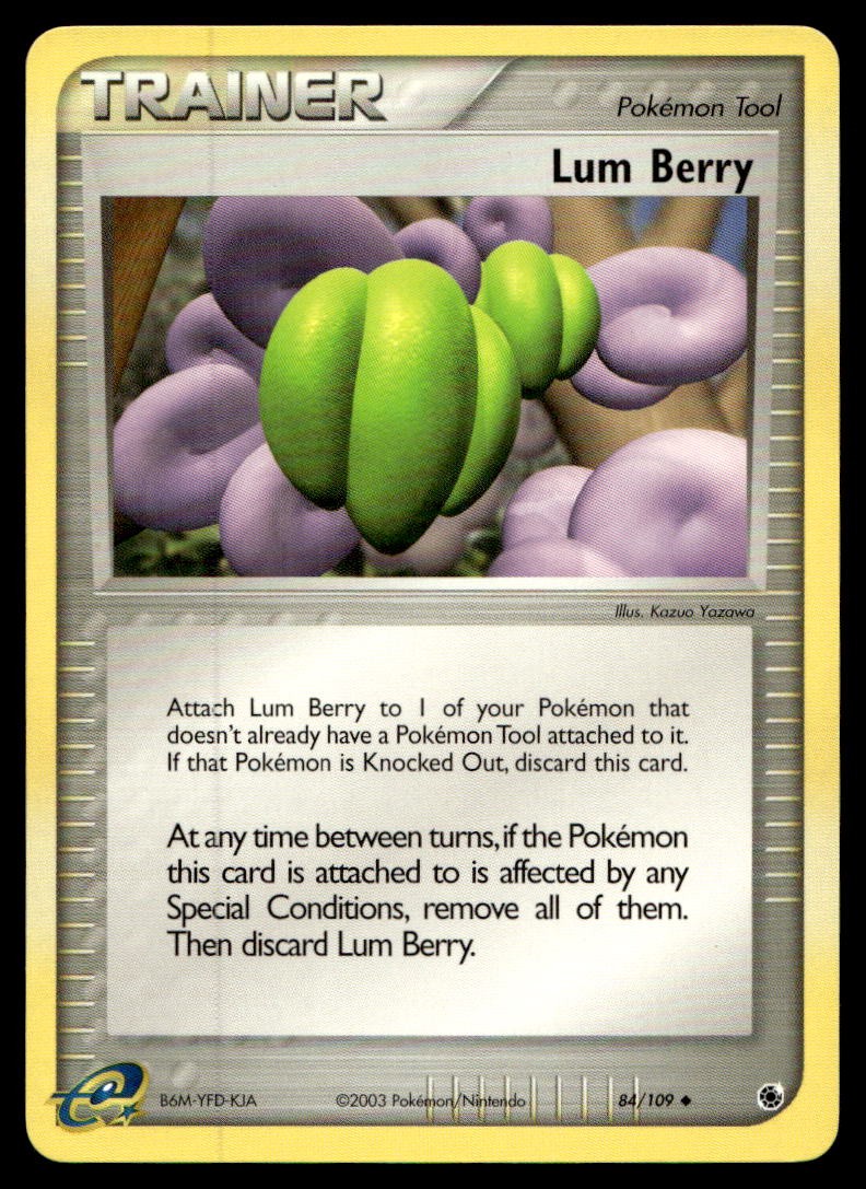 EX-NM Ruby and Sapphire Lum Berry Uncommon 84/109 2003 Pokemon TCG