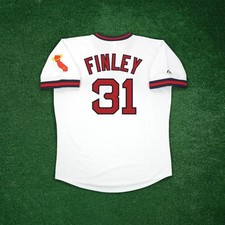 Chuck Finley 1973 California Angels Cooperstown Men's Home White Jersey w/ Patch