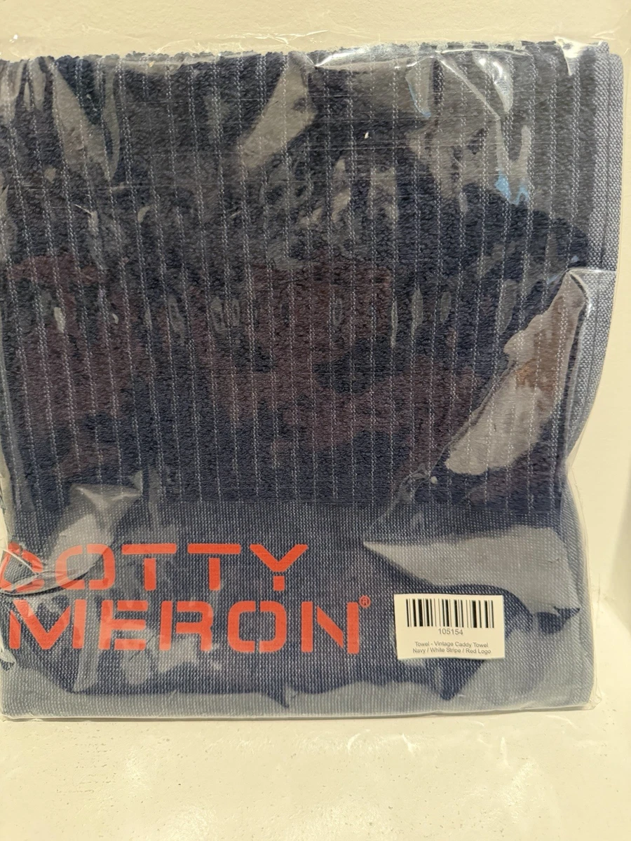 Serviette Caddie Golf Scotty Cameron Vintage Rayures Noires Neuve