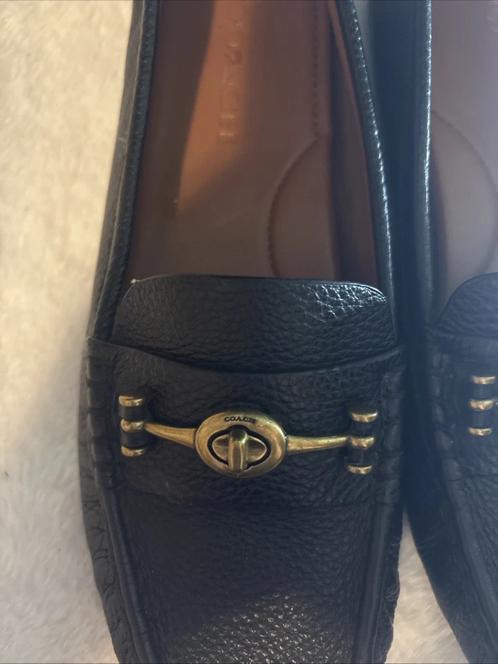 Mocasines de cuero negro COACH Arlene Turnlock Driver para mujer talla 8,5 B Foto 2 de 4