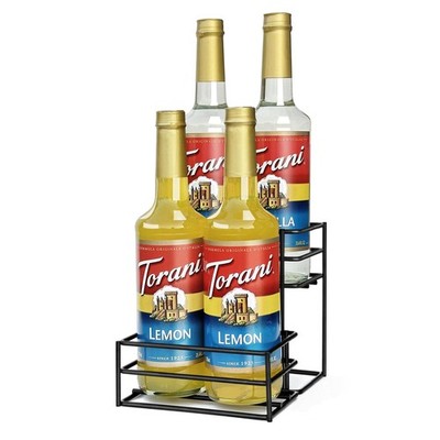 Coffee Syrup Rack (4 Bottle Capacity)，Coffee Syrup Organizer for Coffee Bar,K...