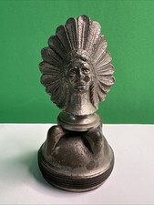 Vintage Metal Indian Chief Radiator Cap Hood Ornament Pontiac Rat Rod No Marks