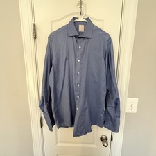 Brooks Brothers Golden Fleece Blue Striped Dress Shirt 16-34 French Cuff MIU