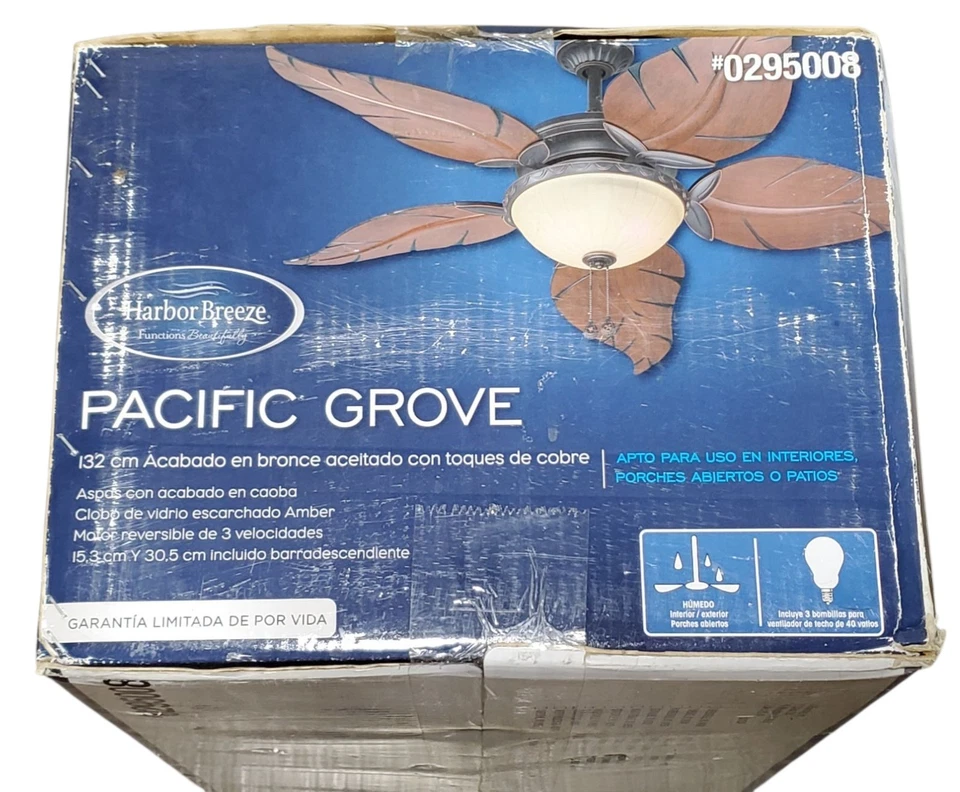 Harbor Breeze Pacific Grove 52" In/Outdoor Ceiling Fan Palm Tree Shaped Blades - Image 2 of 4