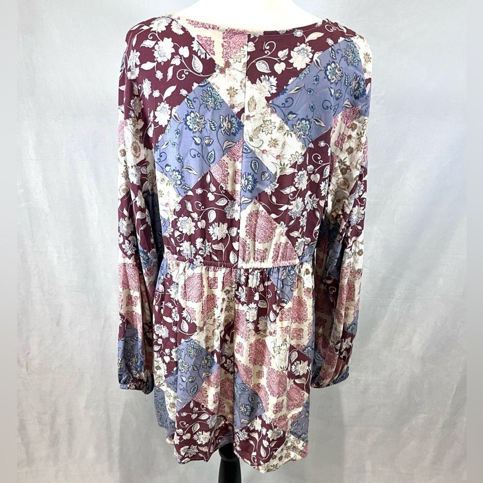 Maurice’s plus long sleeve boho patchwork smocked… - image 6