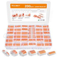200PCS Lever Wire Nuts Connectors Kit with 2/3/4/5/8 Conductor Combination, Elec