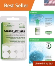 SACF Drain Line Clean Flow Tabs - 6 Biodegradable Tabs for HVAC Systems