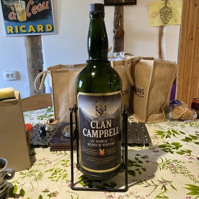 Vintage Clan Campbell Flasche 4,5 L 8 Pint Schraubverschluss + Wiege nimmt £1 Münzen