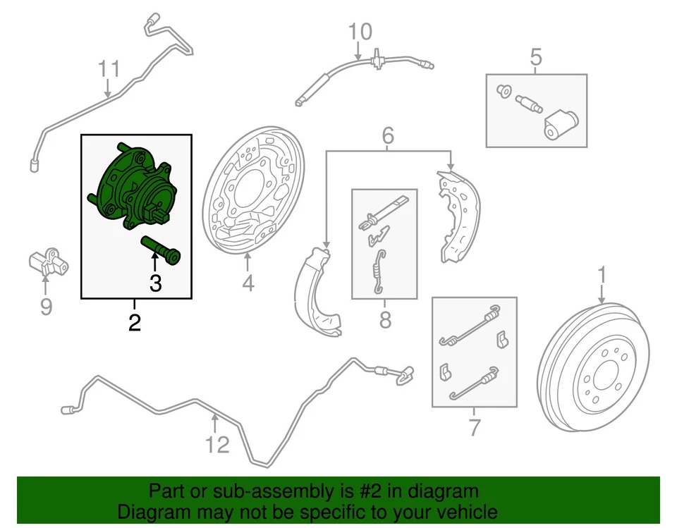 2012-2018 Genuine Ford Focus Rear Wheel Bearing Hub Assembly BV6Z-1109-C - Image 4 of 4