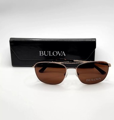 Bulova Brampton sunglasses in rose gold and brown lenses with original case, NEW