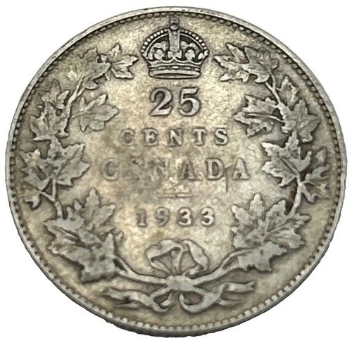 1933 Canada 25 Cents — photo from the most recent tracked eBay sale