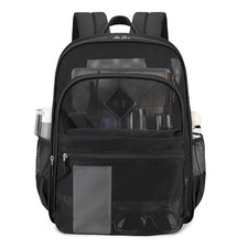 Mesh Backpack Heavy Duty See Through School Bag Transparent Bookbag Swimming