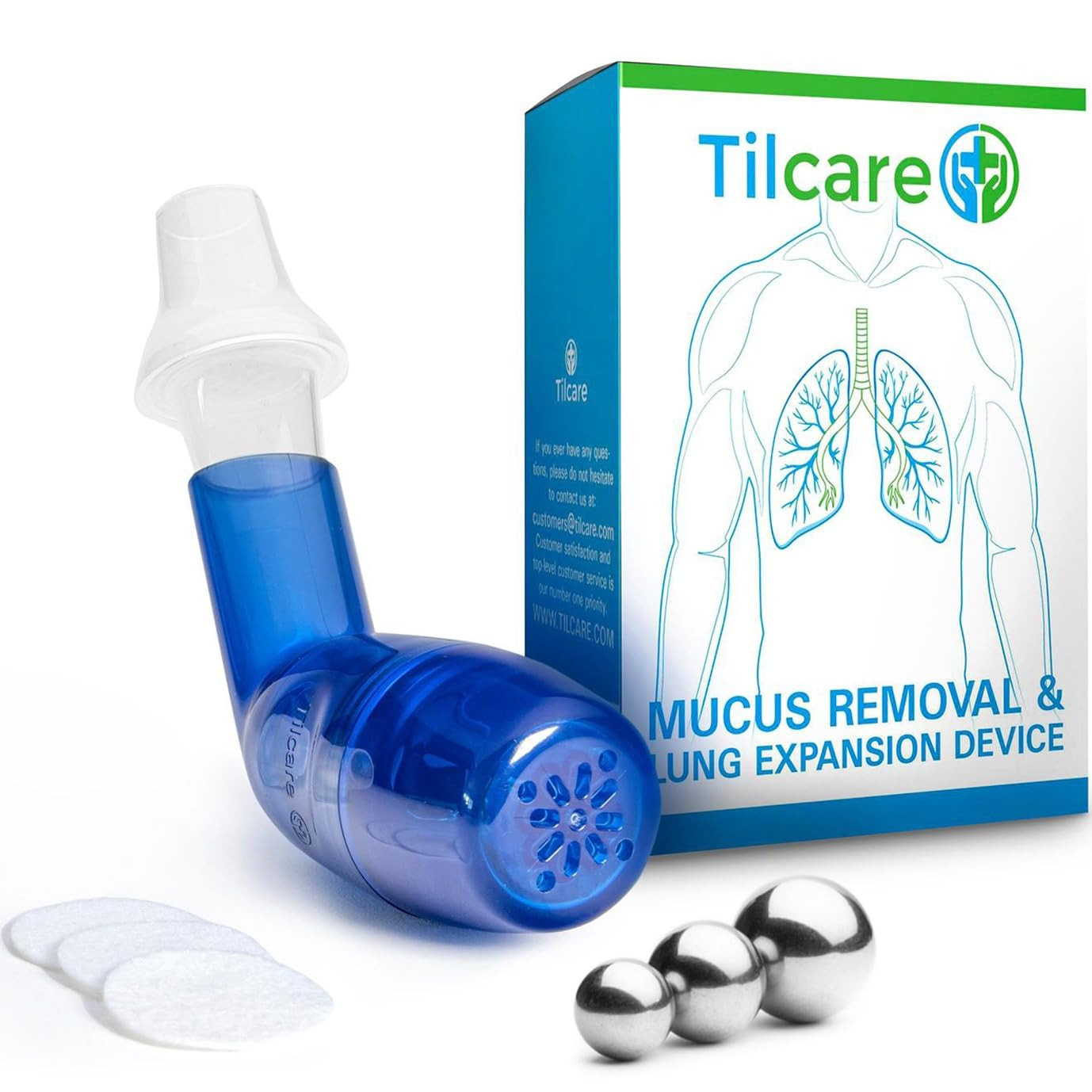 Mucus Relief Cleanser & Lung Expansion Device by  - Breathing Exerciser for Bett