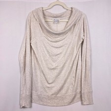 Athleta Cowl Neck Pullover Sweatshirt Women  s Small Beige Tencel Blend