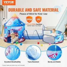 VEVOR 3 in 1 Kids Play Tent with Tunnel for Boys, Girls, Babies and Toddlers, In