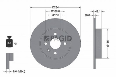 2x Bremsscheibe PAGID 54247NC für OPEL COMBO Großraumlimousine Tour MERIVA X03