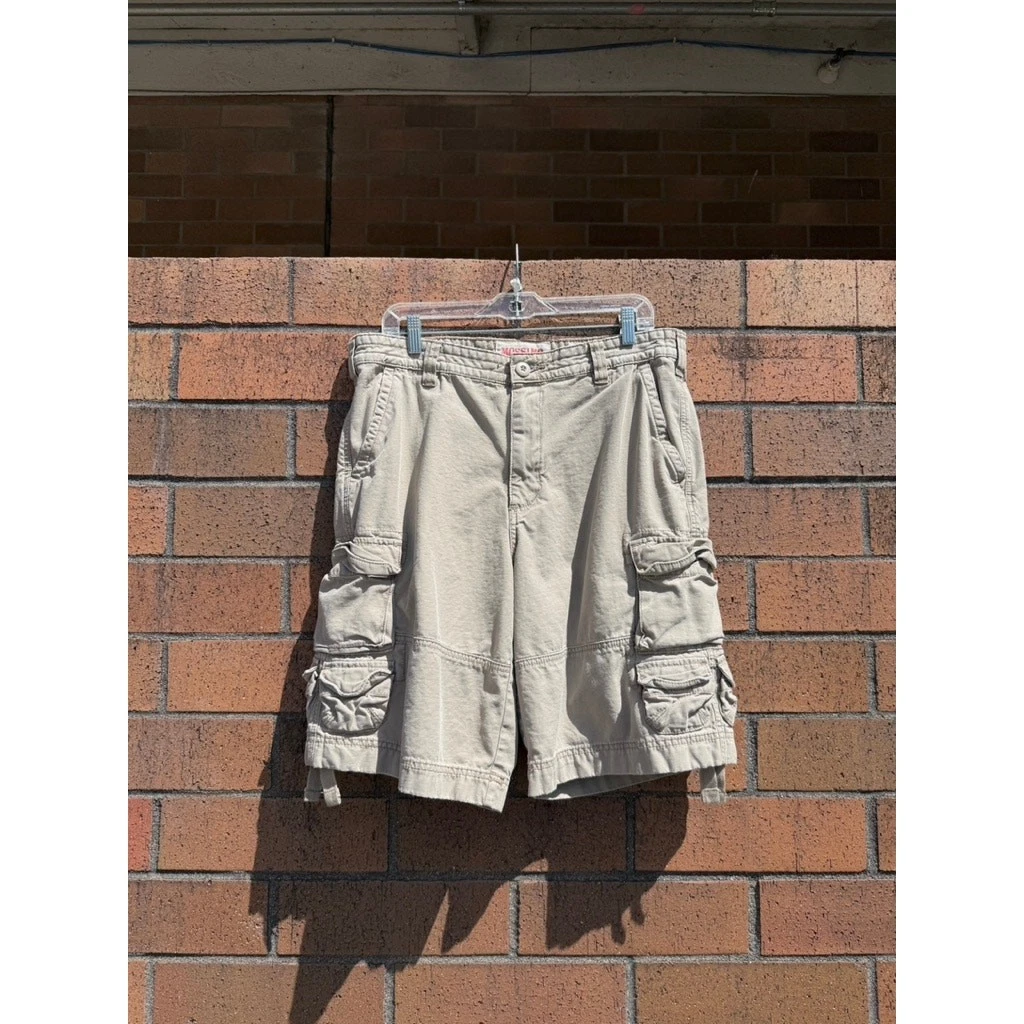 Size 34 - Y2K Mossimo Supply Co Vintage Tan Beige Cargo Shorts Union Bay NoBo