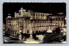 Vintage Wien Staatsoper Vienna Opera House Night Postcard Echt Photo