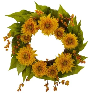 22 in. Golden Sunflower Wreath