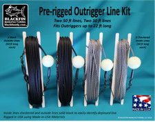 Outrigger Line Kit Pre-rigged (4 Line Set, Two-50 ft lines, Two-30 ft lines)