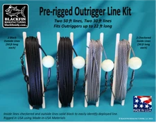 Outrigger Line Kit Pre-rigged (4 Line Set, Two-50 ft lines, Two-30 ft lines)